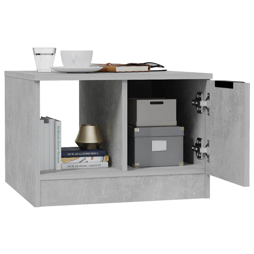 Tavolino Salotto Grigio Cemento 50x50x36 cm Legno Multistrato