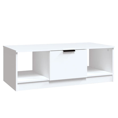 Tavolino da Salotto Bianco 102x50x36 cm in Legno Multistrato | homemem39