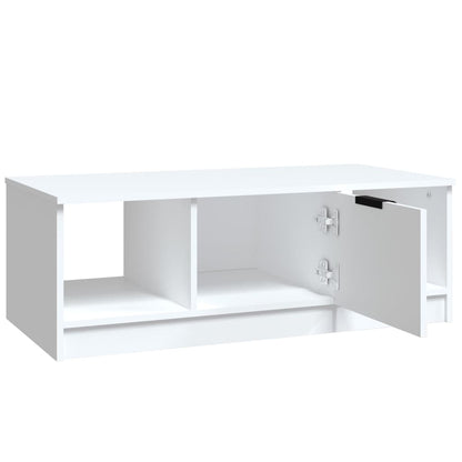 Tavolino da Salotto Bianco 102x50x36 cm in Legno Multistrato | homemem39