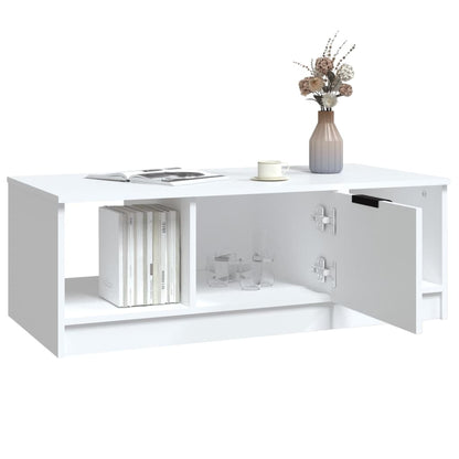 Tavolino da Salotto Bianco 102x50x36 cm in Legno Multistrato | homemem39
