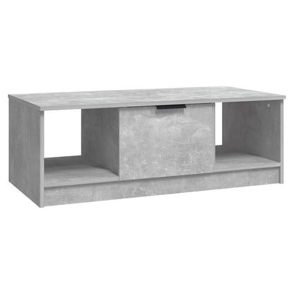 Tavolino Salotto Grigio Cemento 102x50x36 cm Legno Multistrato
