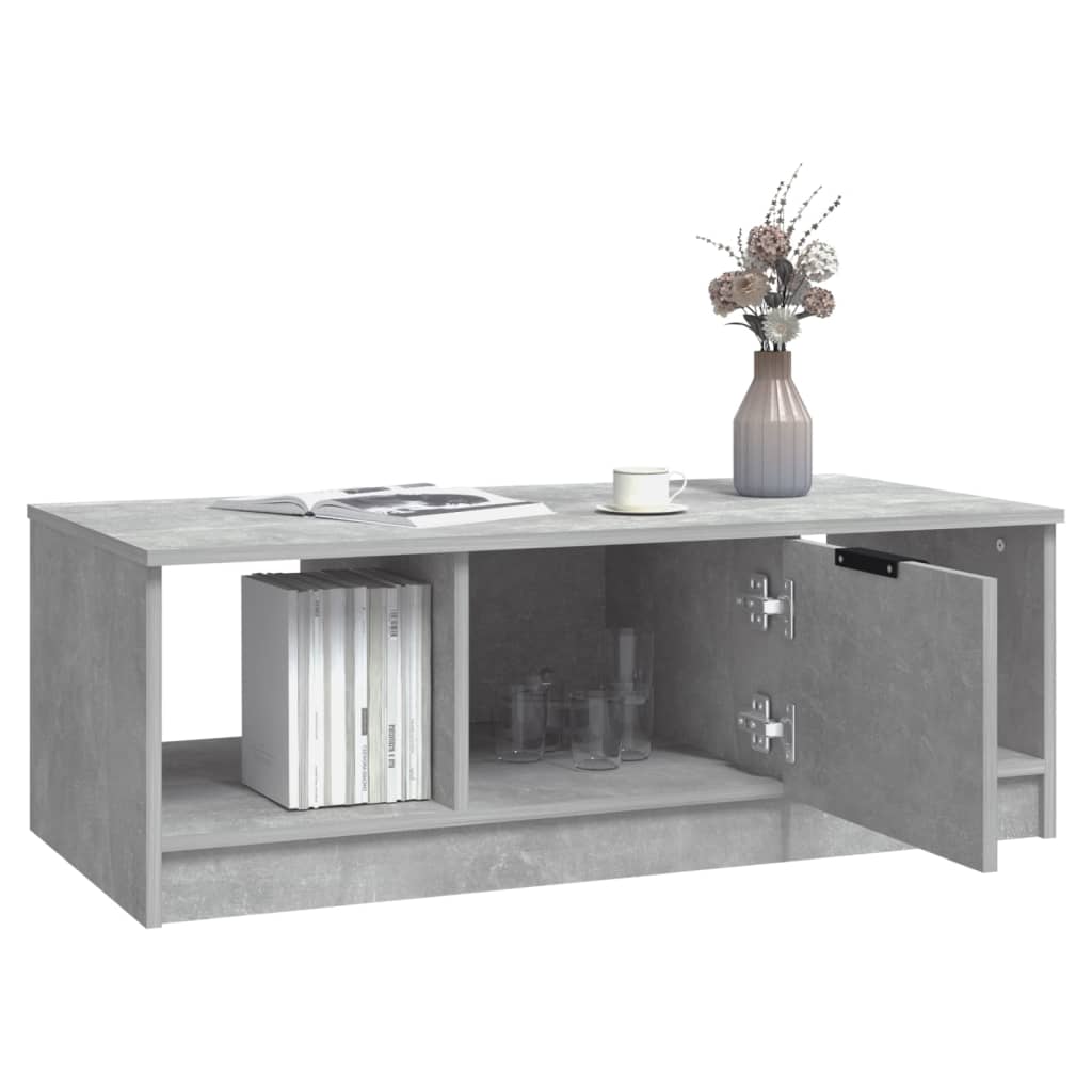 Tavolino Salotto Grigio Cemento 102x50x36 cm Legno Multistrato | homemem39