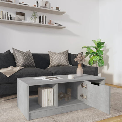 Tavolino Salotto Grigio Cemento 102x50x36 cm Legno Multistrato | homemem39