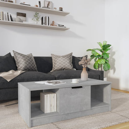 Tavolino Salotto Grigio Cemento 102x50x36 cm Legno Multistrato | homemem39