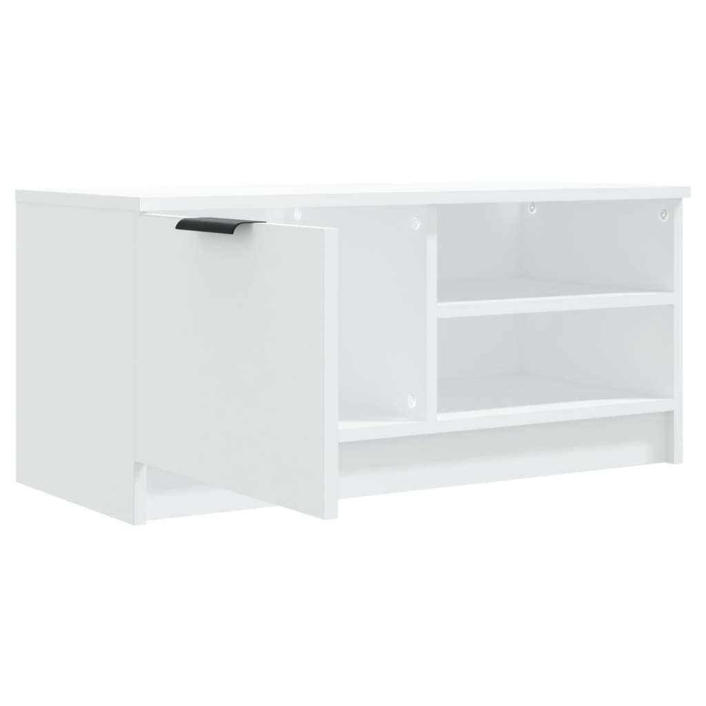 Mobile Porta TV Bianco 80x35x36,5 cm in Legno Multistrato