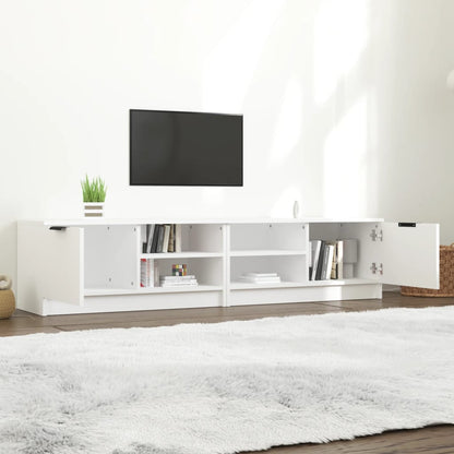 Mobili Porta TV 2 pz Bianchi 80x35x36,5 cm in Legno Multistrato - homemem39