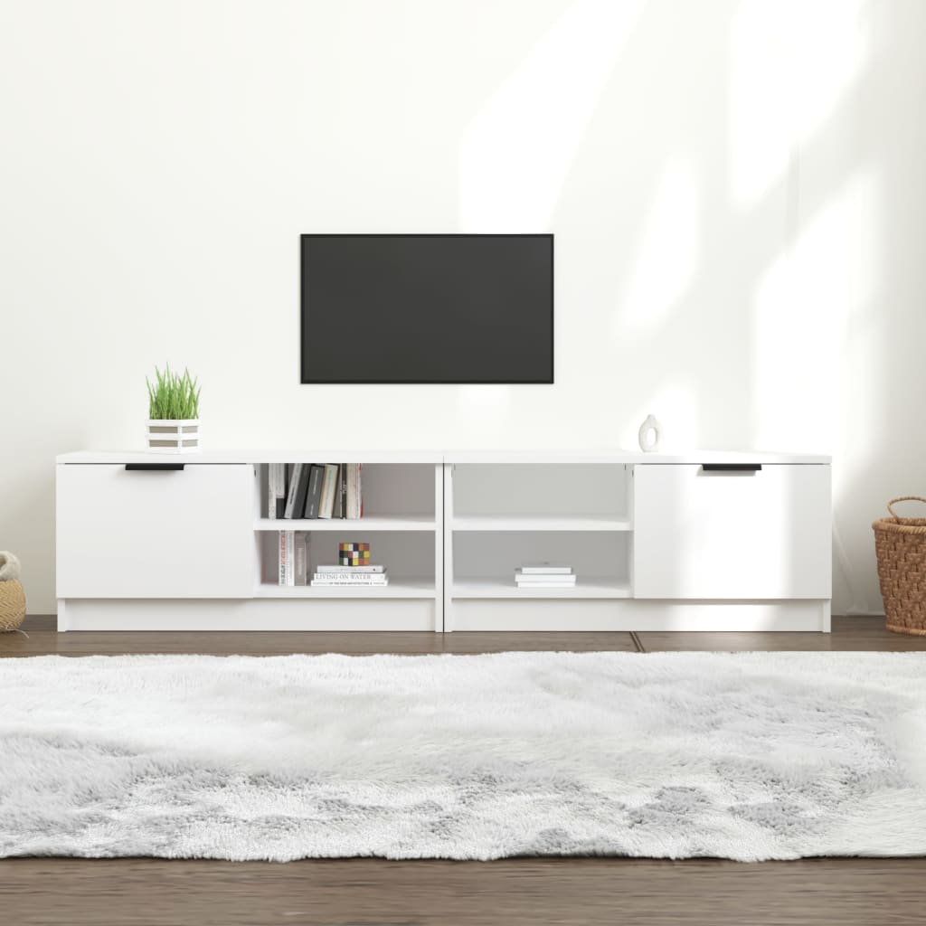 Mobili Porta TV 2 pz Bianchi 80x35x36,5 cm in Legno Multistrato - homemem39