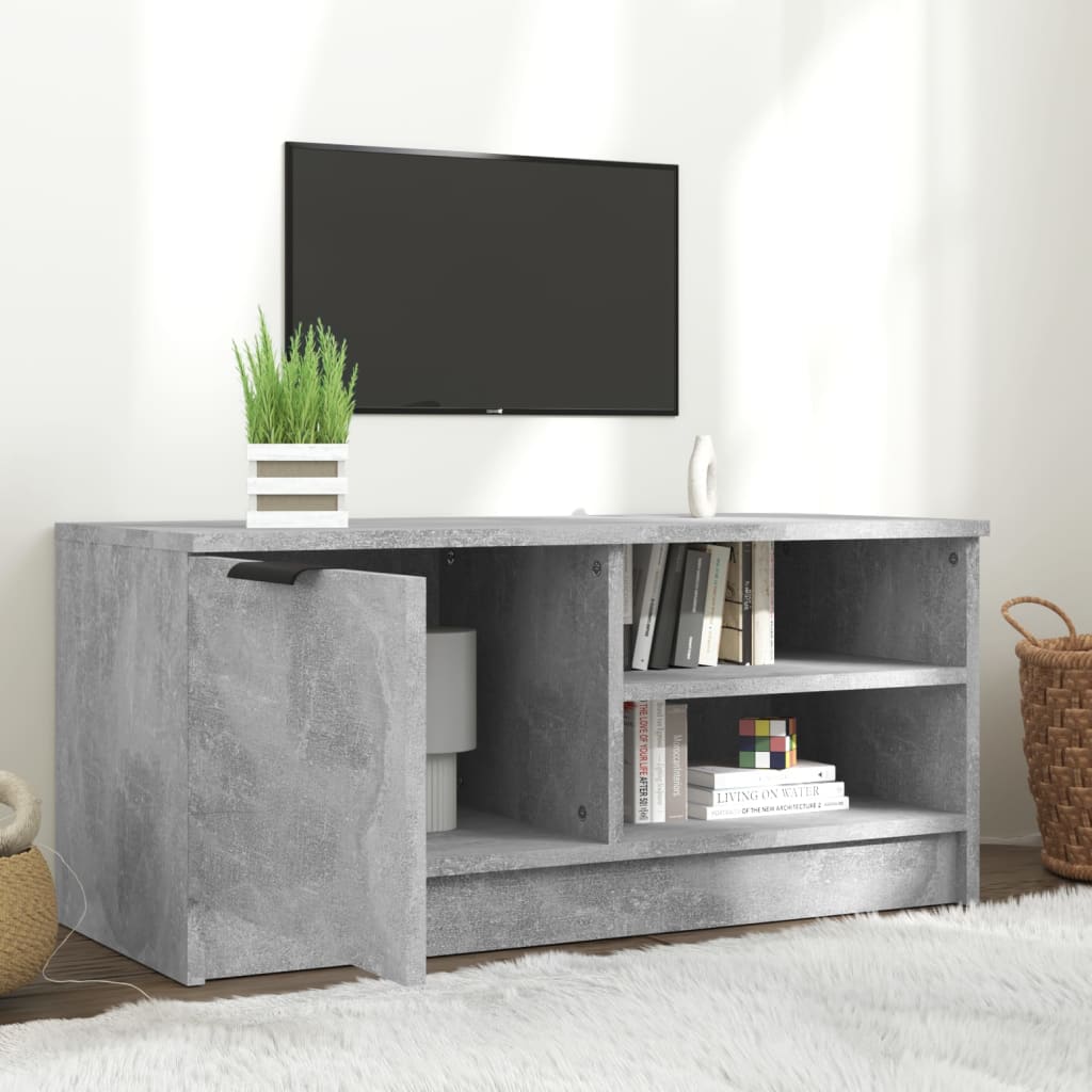 Mobile Porta TV Grigio Cemento 80x35x36,5 cm Legno Multistrato - homemem39