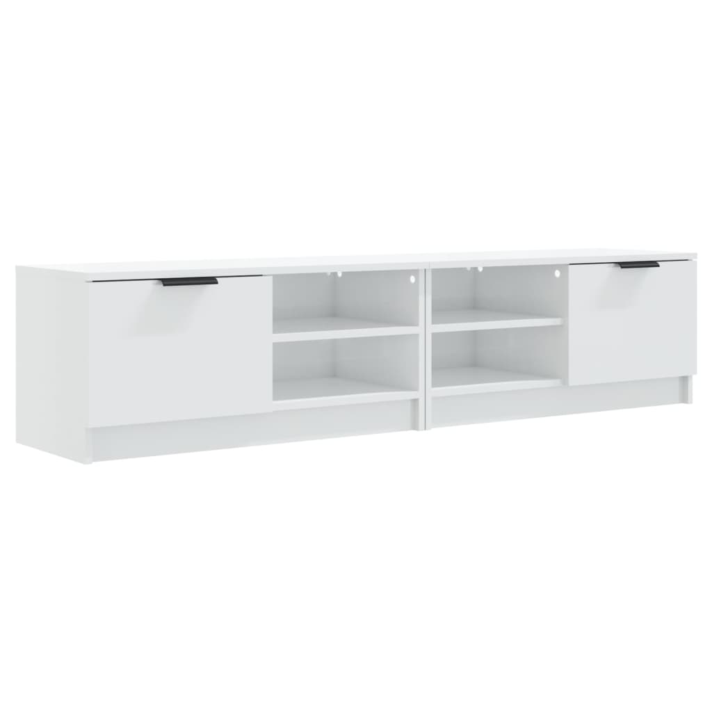 Mobili Porta TV 2pz Bianco Lucido 80x35x45 cm Legno Multistrato - homemem39