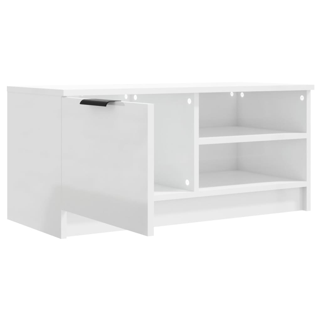 Mobili Porta TV 2pz Bianco Lucido 80x35x45 cm Legno Multistrato - homemem39