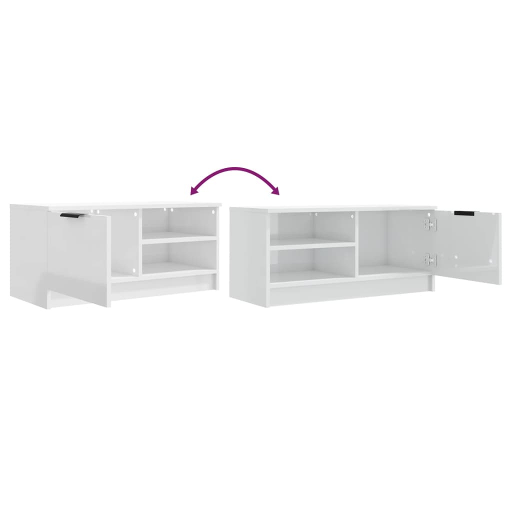 Mobili Porta TV 2pz Bianco Lucido 80x35x45 cm Legno Multistrato - homemem39
