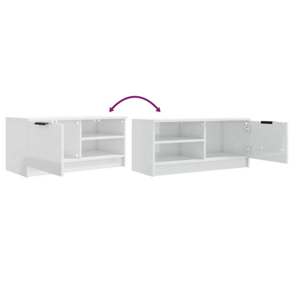 Mobili Porta TV 2pz Bianco Lucido 80x35x45 cm Legno Multistrato - homemem39