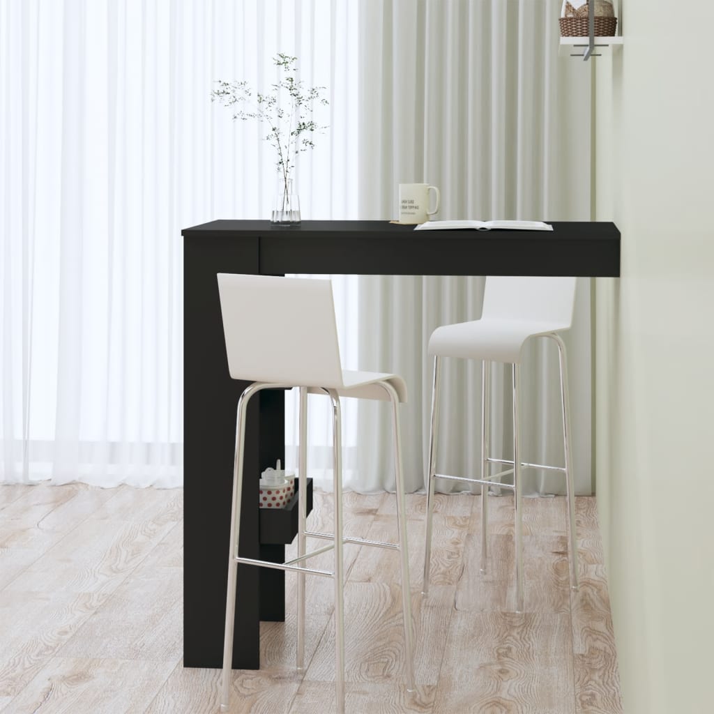 Bancone da Muro Nero 102x45x103,5 cm in Legno Compensato | homemem39