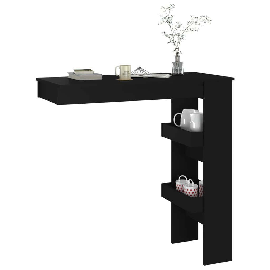 Bancone da Muro Nero 102x45x103,5 cm in Legno Compensato | homemem39