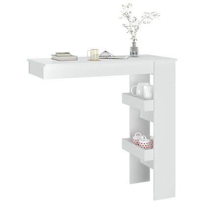 Bancone da Muro Bianco Lucido 102x45x103,5 cm Legno Compensato | homemem39