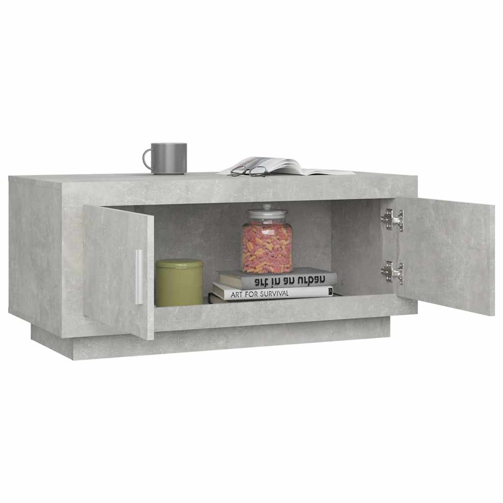 Tavolino Salotto Grigio Cemento 102x50x45 cm Legno Multistrato