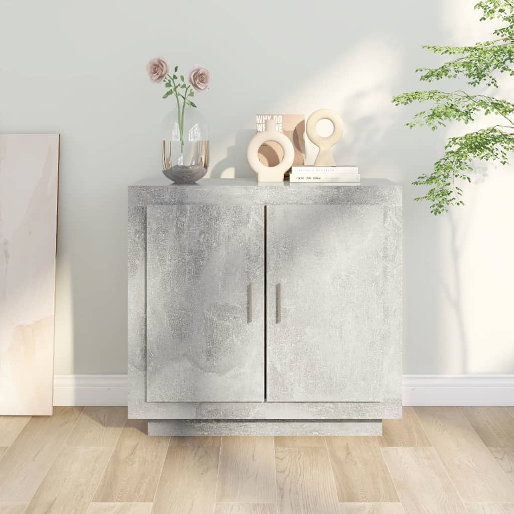 Credenza Grigio Cemento 80x40x75 cm in Legno Compensato - homemem39