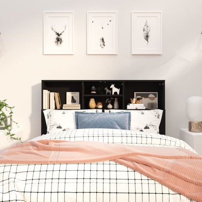 Testiera con Contenitore Nera 120x19x103,5 cm - homemem39