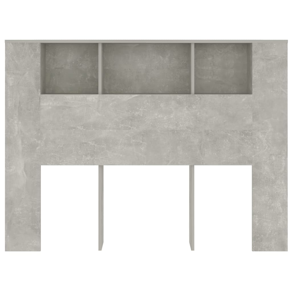 Testiera con Scomparti Grigio Cemento 140x18,5x104,5 cm - homemem39