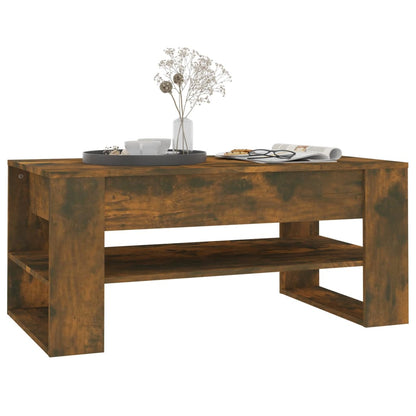 Tavolino da Salotto Rovere Fumo 102x55x45 cm Legno Multistrato