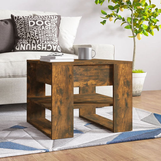 Tavolino da Salotto Rovere Fumo 55,5x55x45 cm Legno Multistrato | homemem39