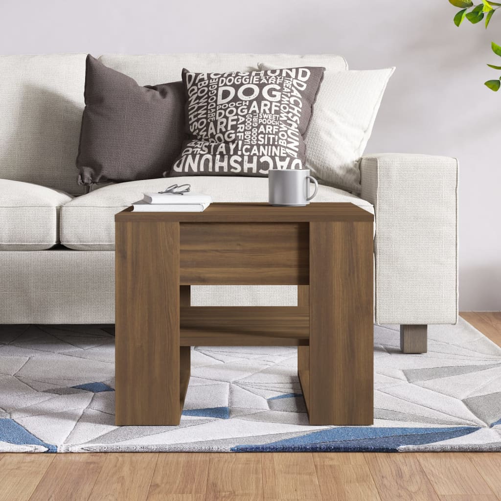 Tavolino Salotto Rovere Marrone 55,5x55x45 cm Legno Multistrato