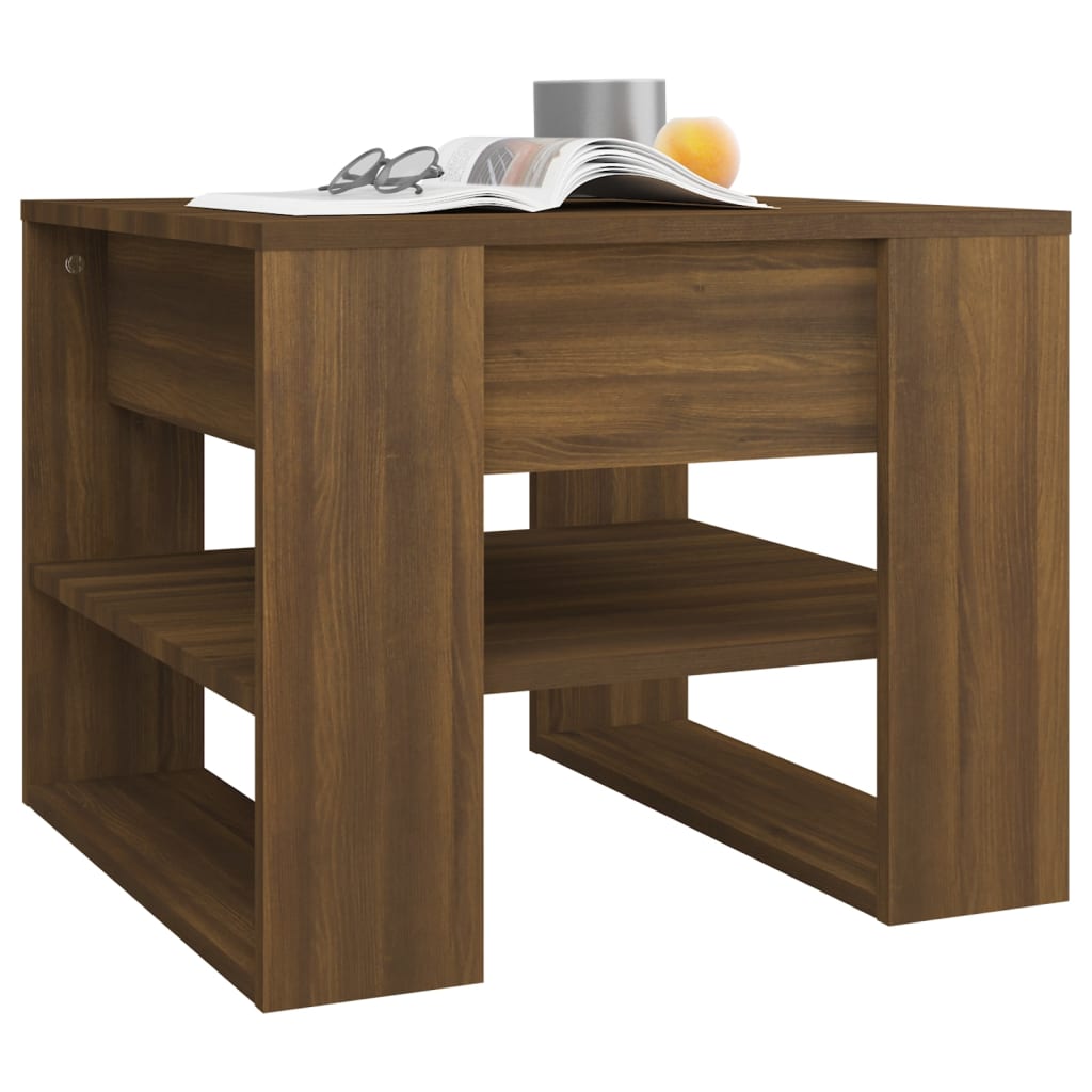 Tavolino Salotto Rovere Marrone 55,5x55x45 cm Legno Multistrato