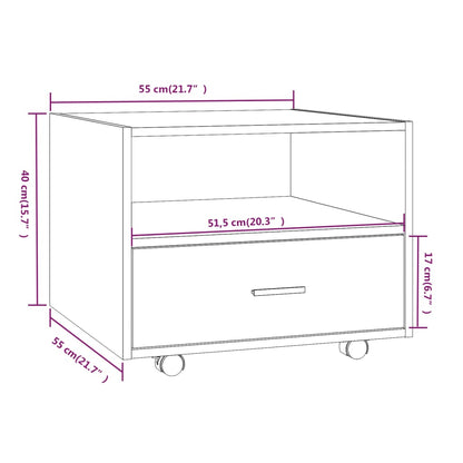 Tavolino da Salotto Rovere Fumo 55x55x40cm in Legno Multistrato | homemem39