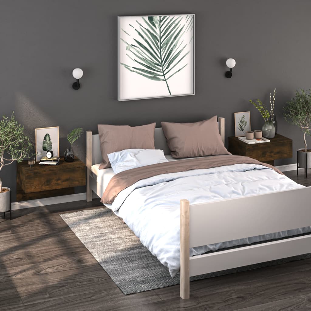 Comodino a Muro Rovere Fumo - homemem39