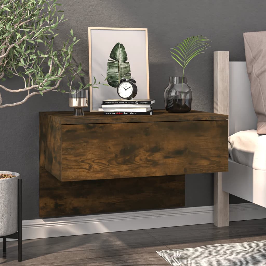 Comodini a Muro 2 pz Rovere Fumo - homemem39