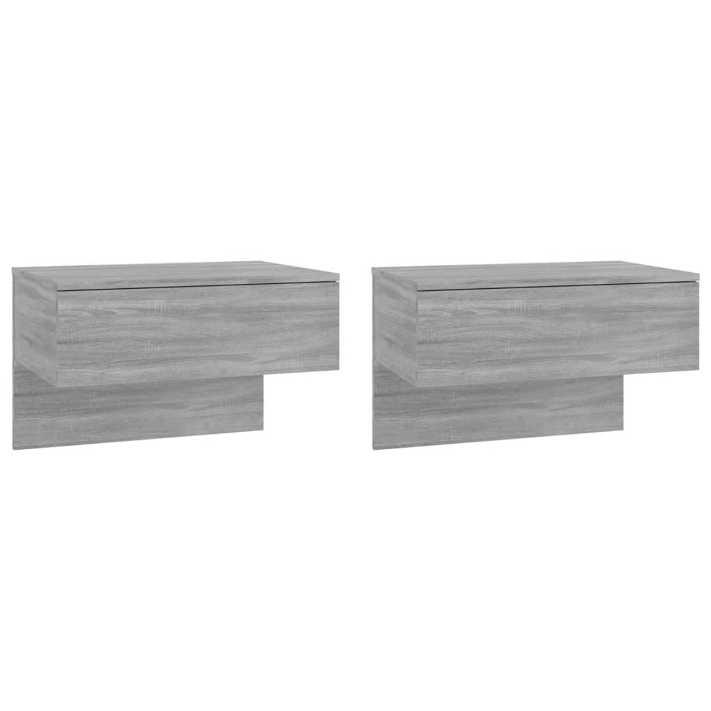 Comodini a Muro 2 pz Grigio Sonoma - homemem39