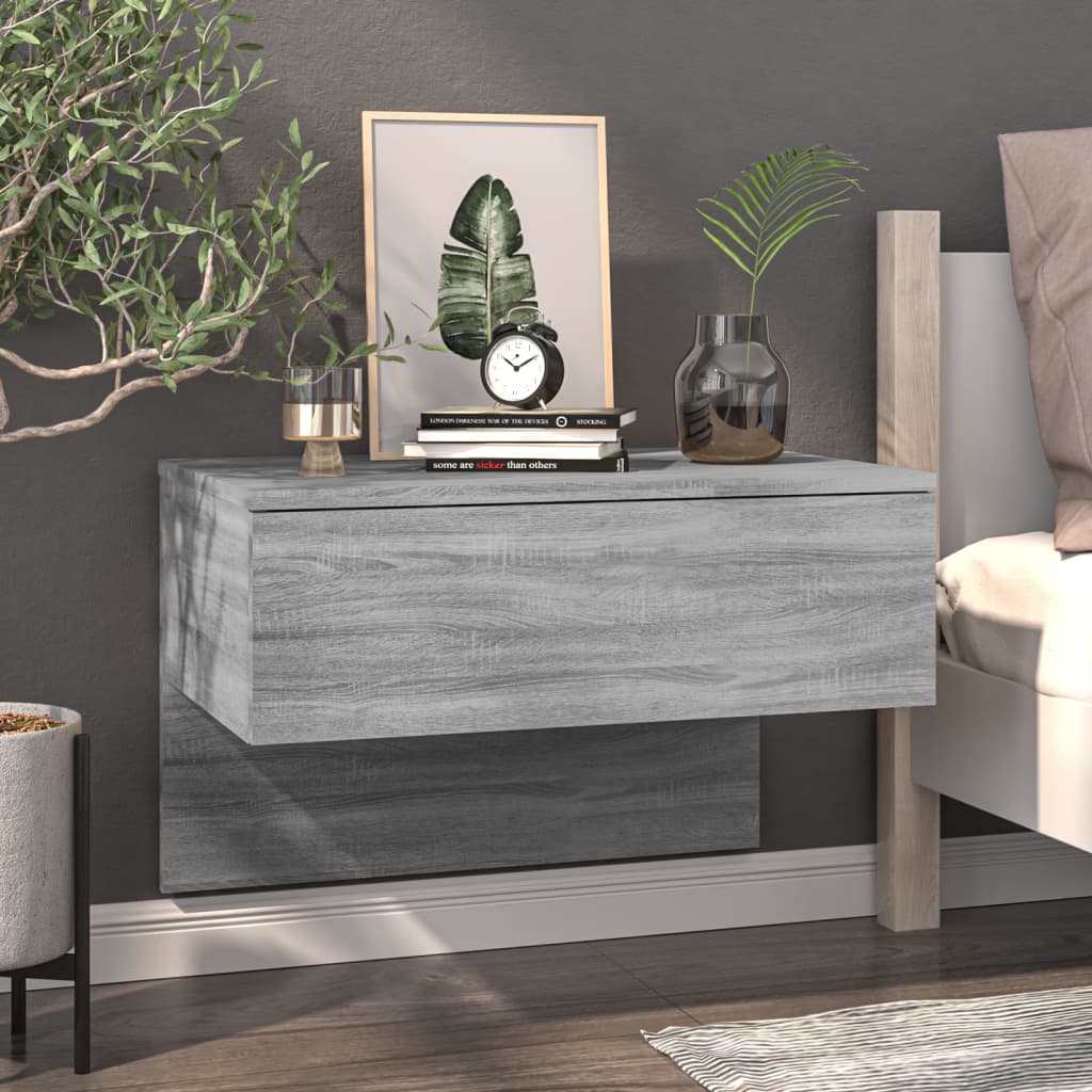 Comodini a Muro 2 pz Grigio Sonoma - homemem39