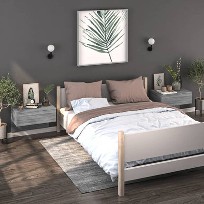 Comodini a Muro 2 pz Grigio Sonoma - homemem39