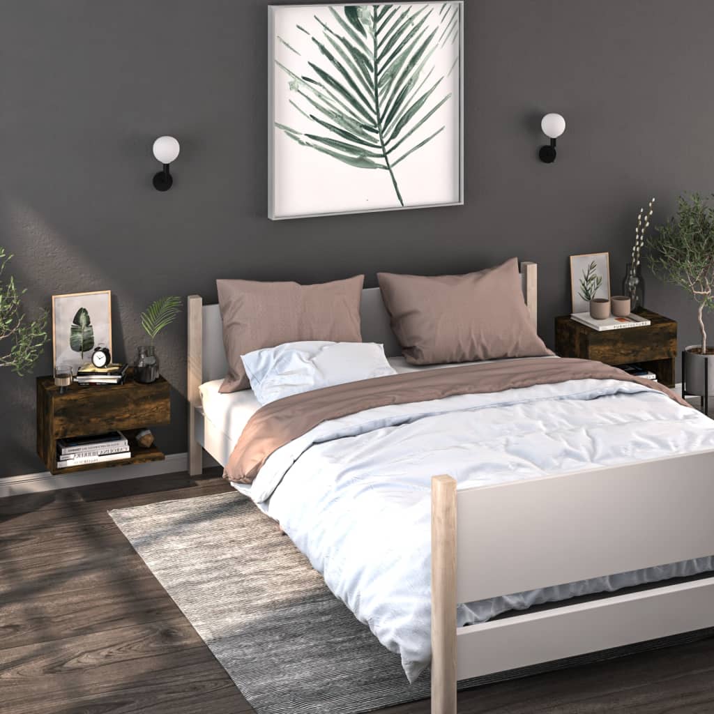 Comodino a Muro Rovere Fumo - homemem39