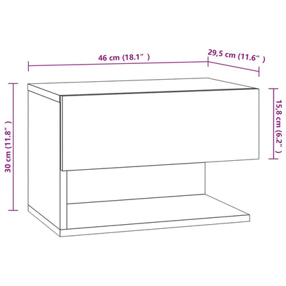 Comodino a Muro Rovere Fumo - homemem39
