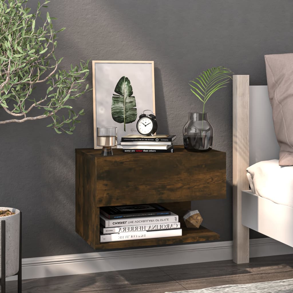 Comodino a Muro Rovere Fumo - homemem39