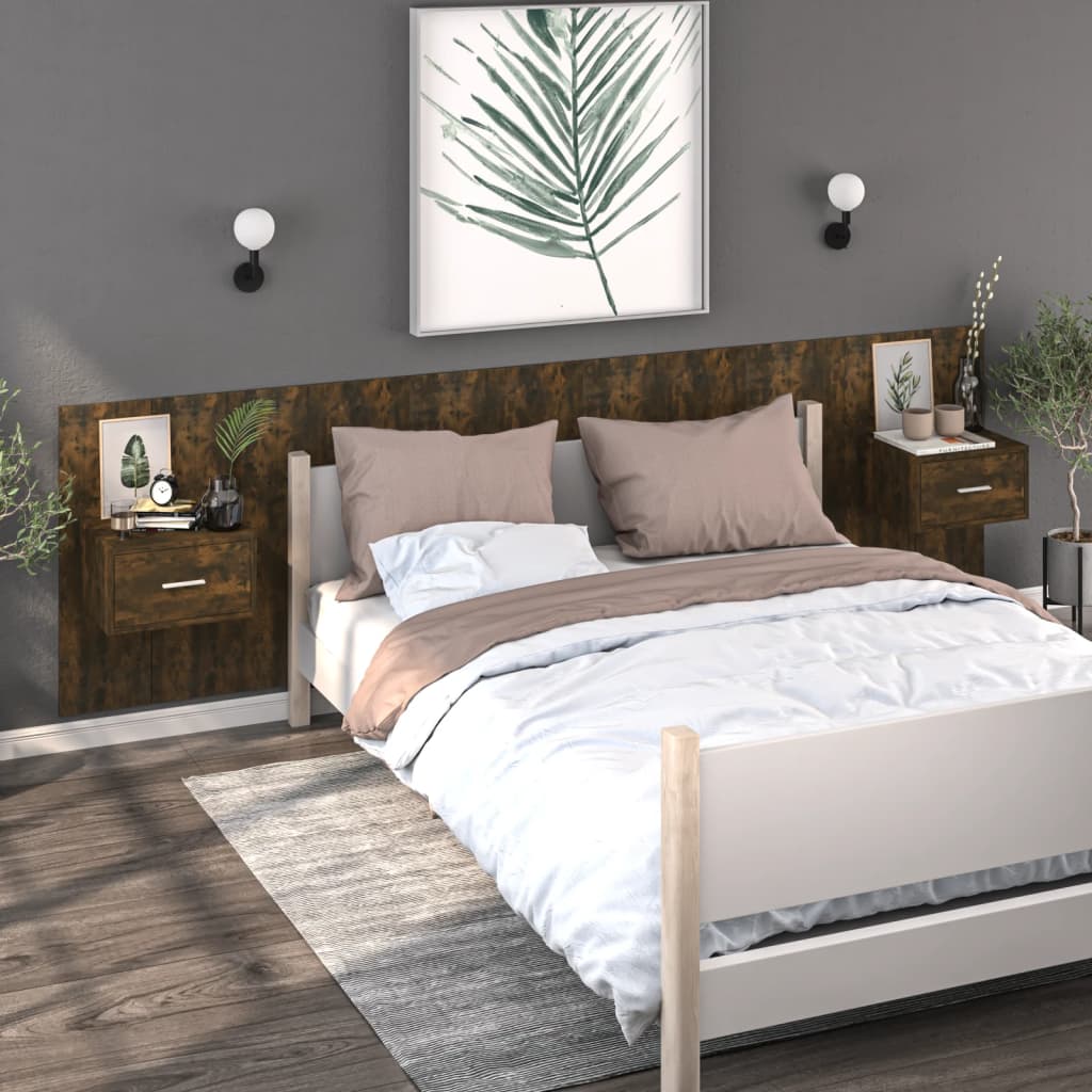 Comodino a Muro Rovere Fumo - homemem39