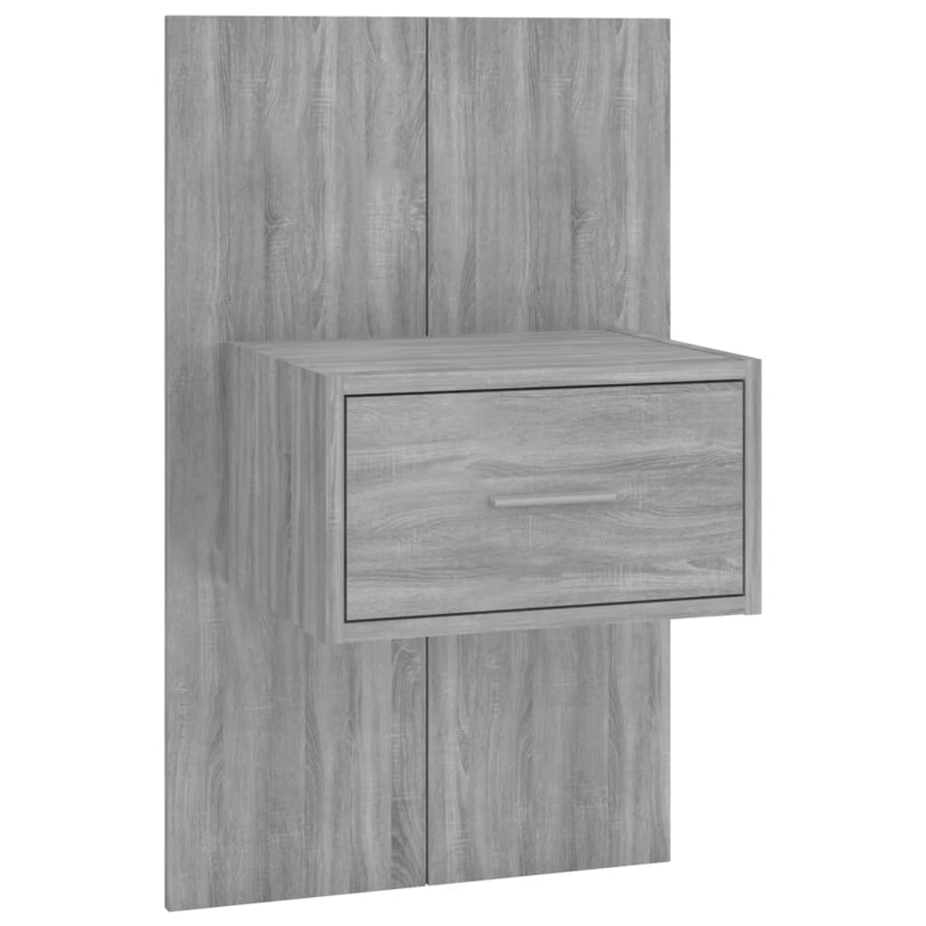Comodino a Muro Grigio Sonoma - homemem39