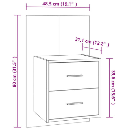 Comodino a Muro Rovere Fumo - homemem39