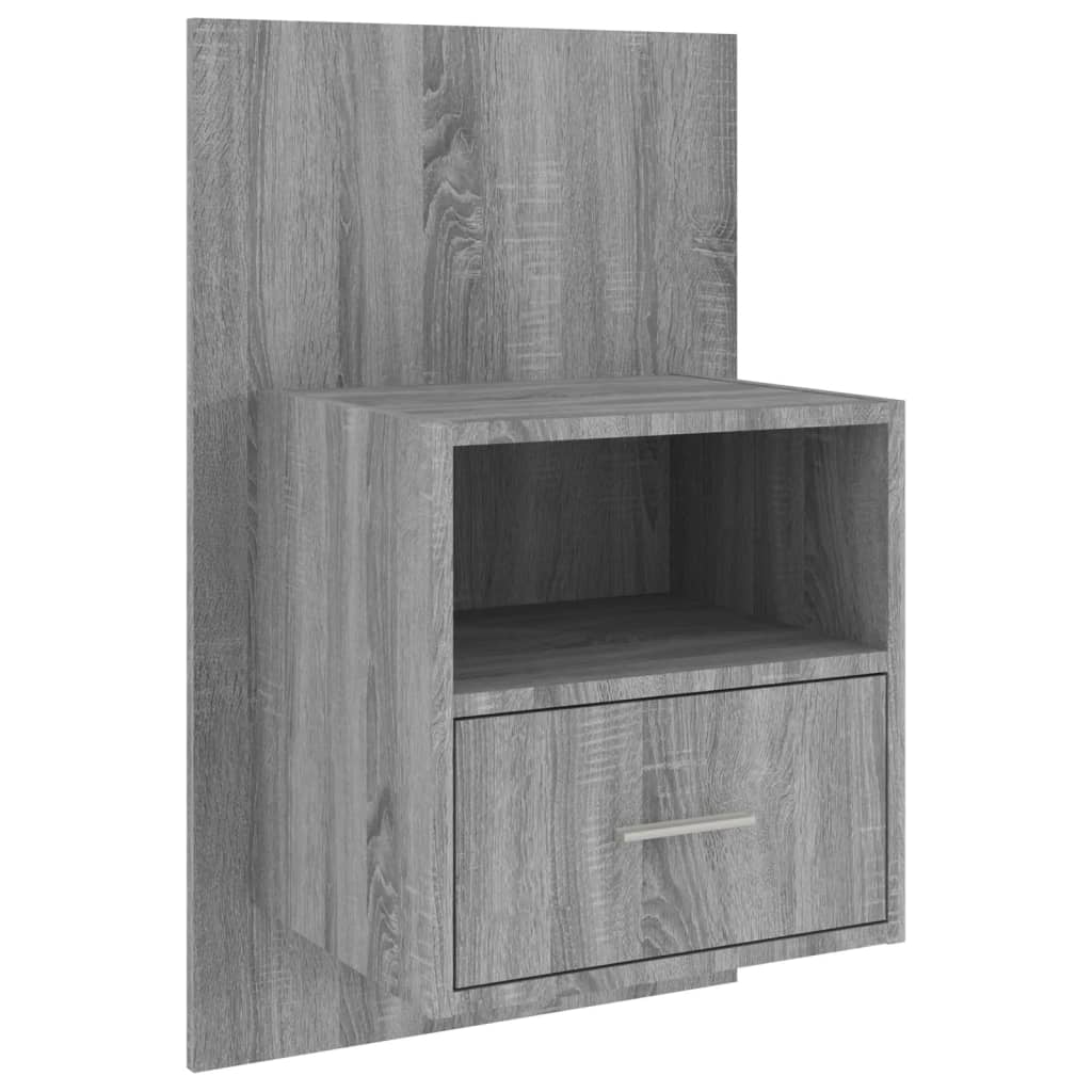 Comodino a Muro Grigio Sonoma - homemem39