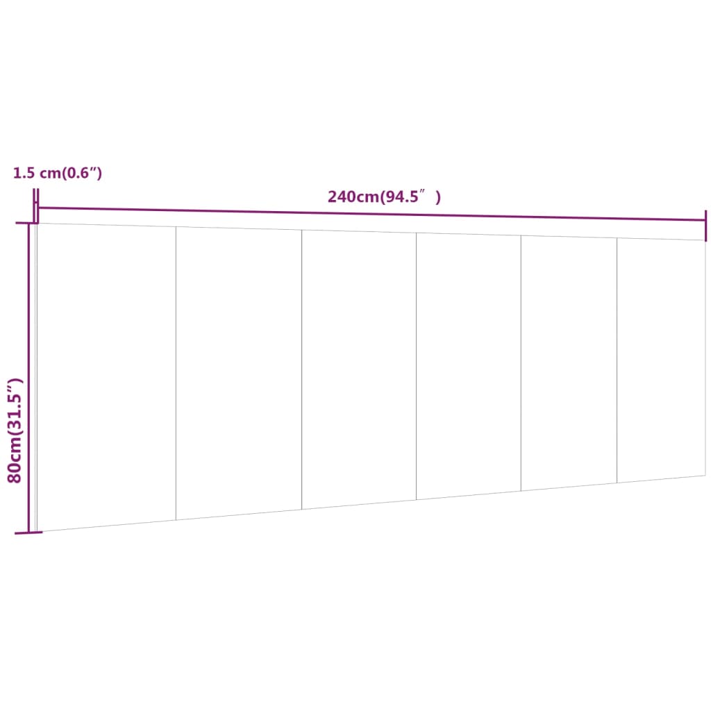 Testiera Letto Rovere Fumo 240x1,5x80 cm in Legno Multistrato - homemem39
