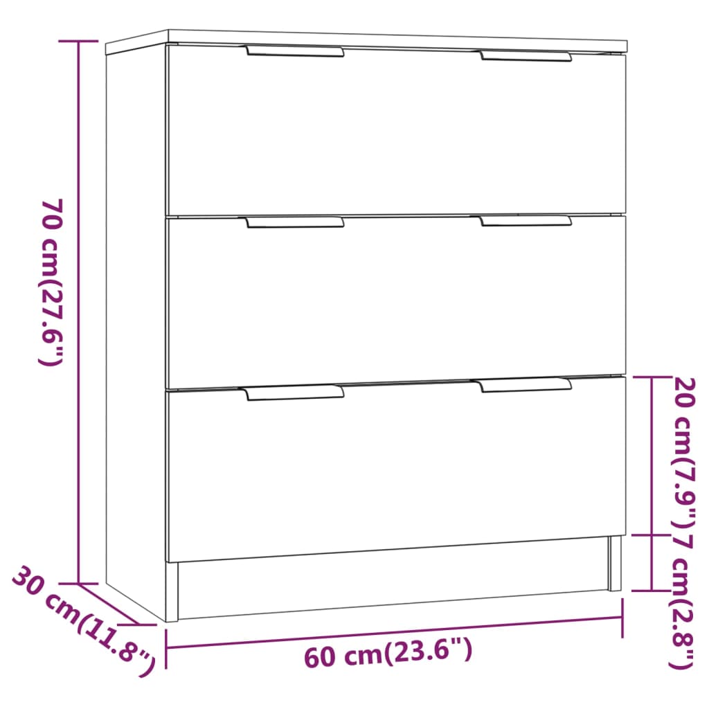Credenza Rovere Fumo 60x30x70 cm in Legno tecnico - homemem39
