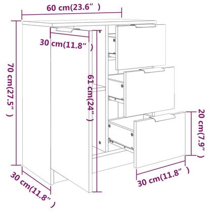 Credenza Rovere Marrone 60x30x70 cm in Legno tecnico - homemem39