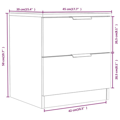 Comodini 2 pz Rovere Fumo in Legno Multistrato - homemem39