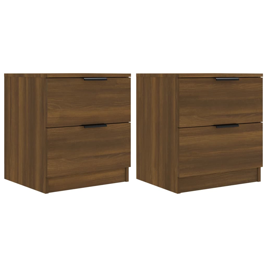 Comodini 2 pz Rovere Marrone in Legno Multistrato - homemem39