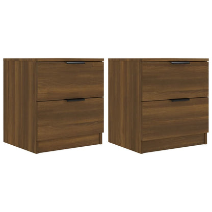 Comodini 2 pz Rovere Marrone in Legno Multistrato - homemem39