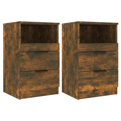 Comodini 2 pz Rovere Fumo in Legno Multistrato - homemem39
