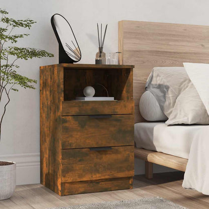 Comodini 2 pz Rovere Fumo in Legno Multistrato - homemem39