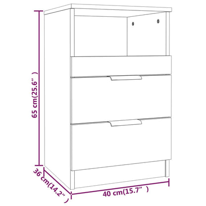 Comodini 2 pz Rovere Fumo in Legno Multistrato - homemem39