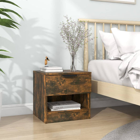 Comodino Rovere Fumo in Legno Multistrato - homemem39